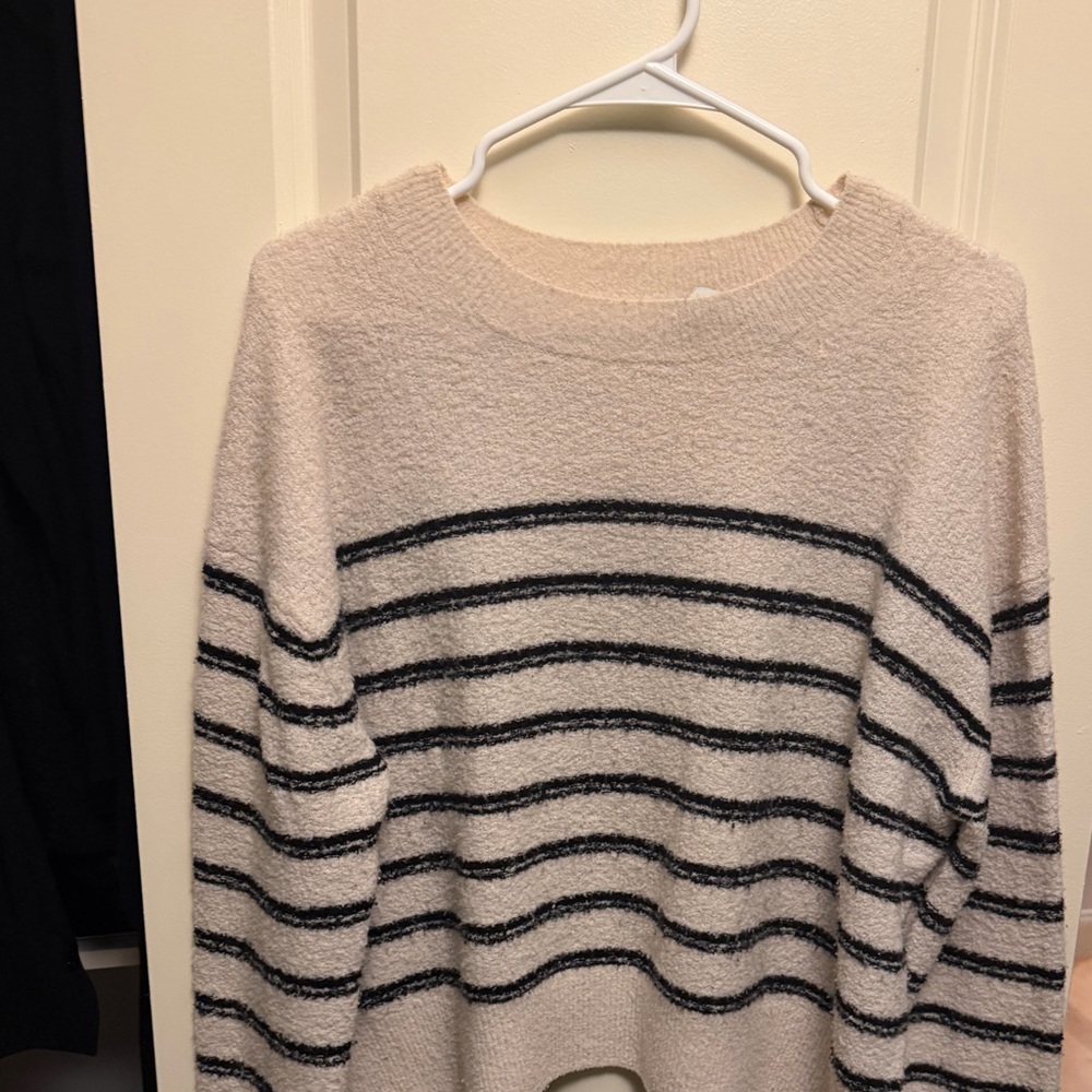 Blue and white striped Vince cashmere sweater